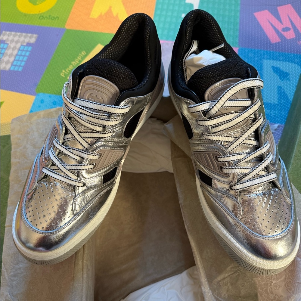 Silver and Black Sneakers